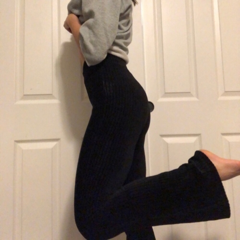 Forever 21 ribbed black flare pants